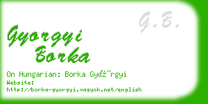 gyorgyi borka business card